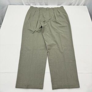 Vintage J Crew Oarsman Wool Dress Pants Mens 39x30 Green Pleated‎ Cuffed Slacks